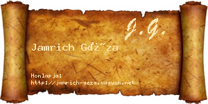 Jamrich Géza névjegykártya